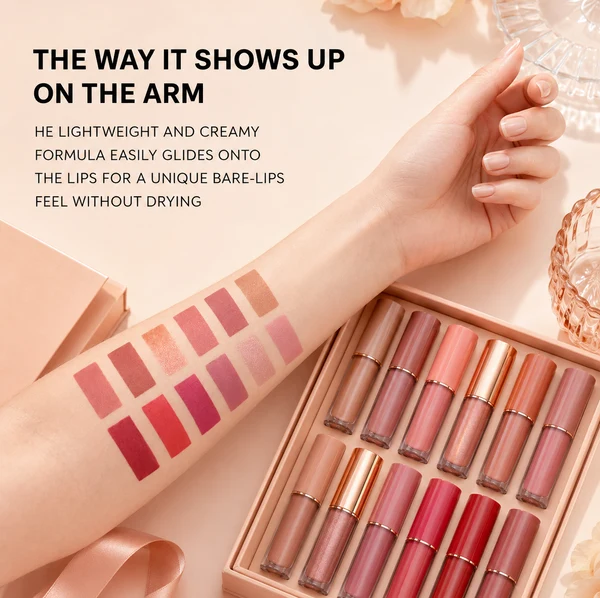 💕12 Color Matte and Pearlescent Liquid Lipstick Set