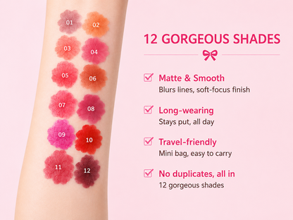 💕 Limited-Time Offer | Mini Lipstick Capsule Collection 💄 12 Shades, One Perfect Bag