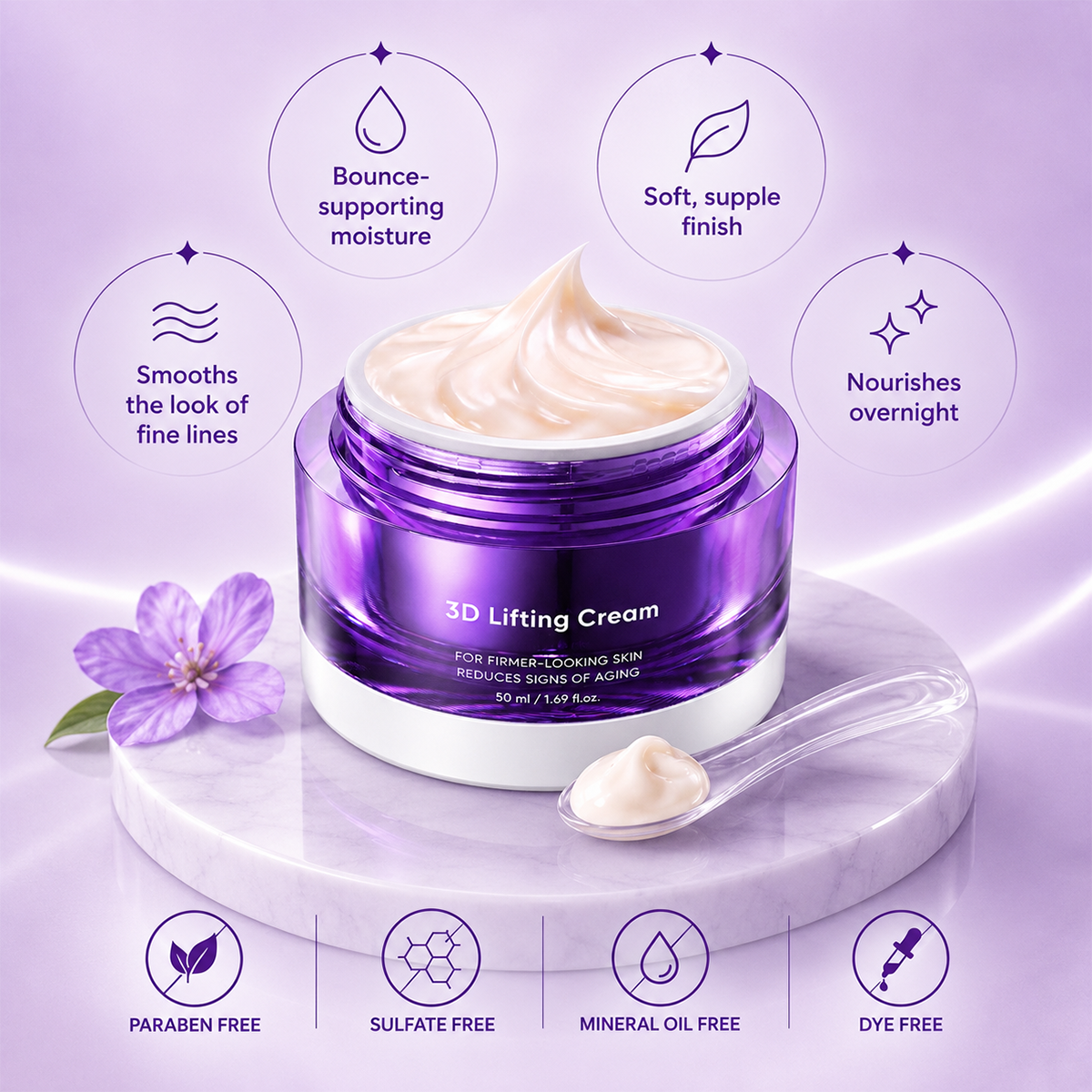 🎁BUY 1, GET 1 FREE TODAY！3D Lifting Cream 1.7 fl oz | Advanced Korean Facial Night Cream