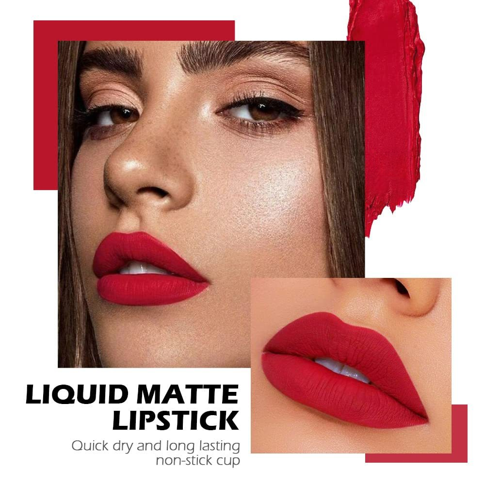 10-Piece Matte Waterproof Lip Gloss Set – Bold Color, All-Day Stay
