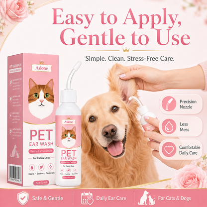 Gentle Pet Ear Wash | Odor-Free Cleaning for Dogs & Cats🌿