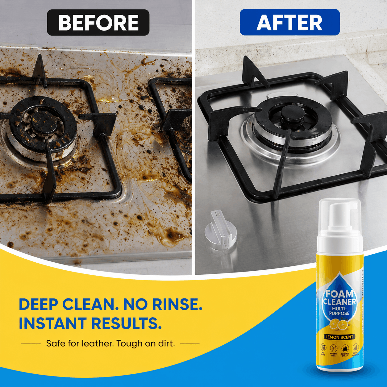 🔥Last Day 50% OFF🔥 Foam No-Rinse Cleaner — Spray, Wipe & Done