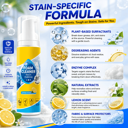 🔥Last Day 50% OFF🔥 Foam No-Rinse Cleaner — Spray, Wipe & Done