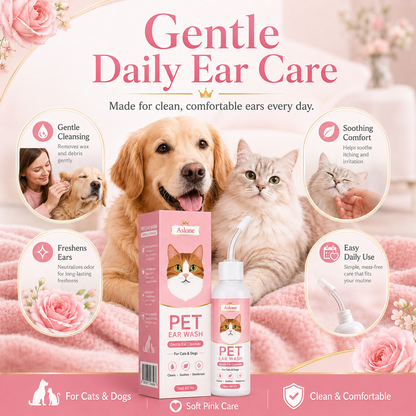 Gentle Pet Ear Wash | Odor-Free Cleaning for Dogs & Cats🌿
